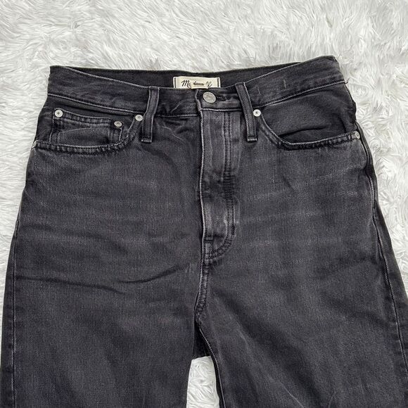 Madewell Black Balloon Jeans In Tall 26 with Button Fly - Picture 4 of 15